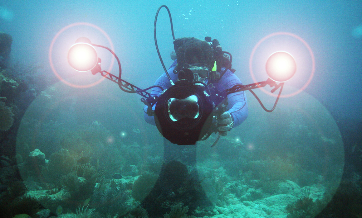 Underwater filming in action